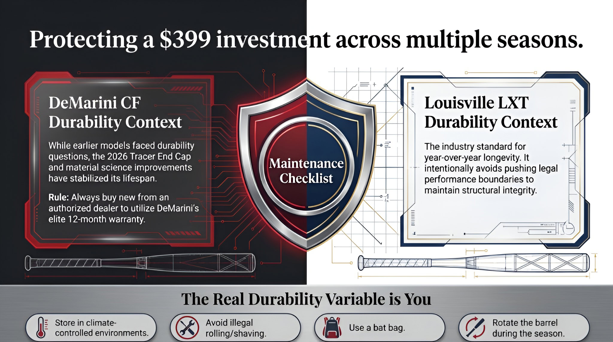DeMarini CF vs Louisville Slugger LXT 2026 Comparison 9