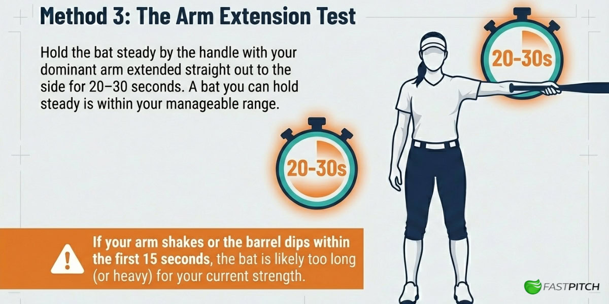 Method 3_ The Arm Extension Test Fastpitch Bat Length Guide: How to Find the Right Size for Your Game 8