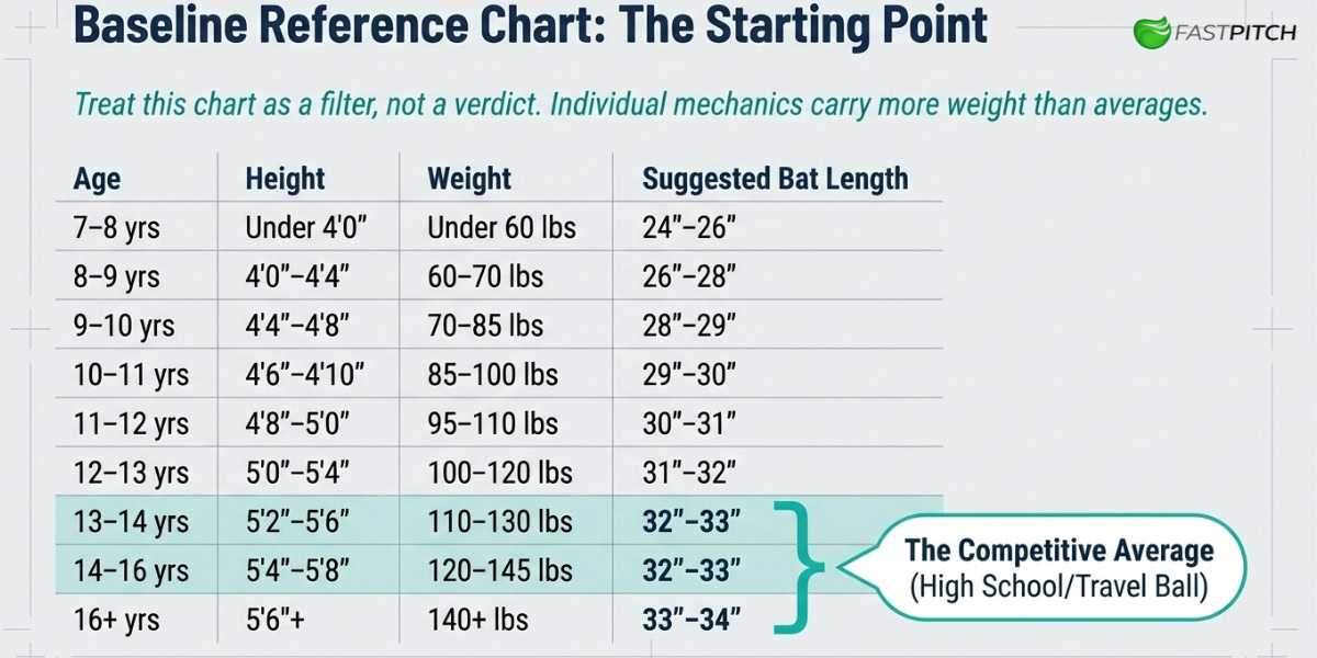 Reference Chart Fastpitch Bat Length Guide: How to Find the Right Size for Your Game 5